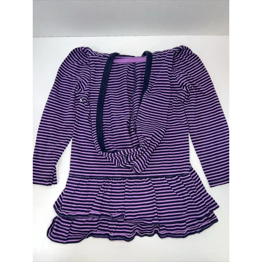 Oshkosh Shirt Toddler 3T Purple Striped Long Sleeve Hoodie Shirt